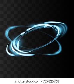 Vector neon circle swirl trail effect luminous. Vector Illustration