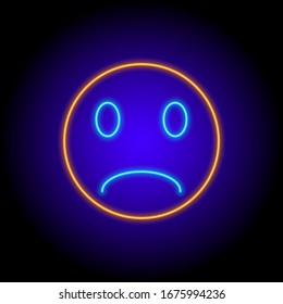 vector neon flat design icon set of face emoji character smile symbol isolated