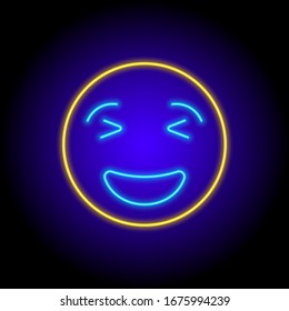vector neon flat design icon set of face emoji character smile symbol isolated