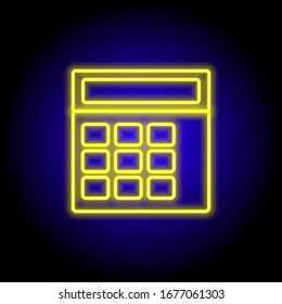 vector neon flat design icon of education and office equipment calculator symbol isolated