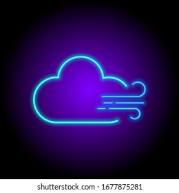 vector neon flat design icon of weather season symbol like cloud and wind illustration isolated