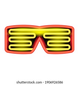 Vector de lentes de neón aislado en fondo blanco. Elegante Gadget para el Night Club.