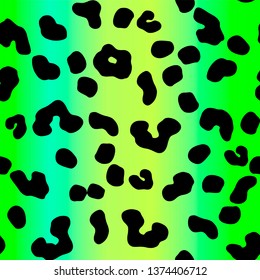 Vector neon gradient animal print. Seamless leopard pattern design for fabric and textile, packaging, web and social media design