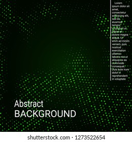 Vector neon halftone texture. Abstract halftone texture with dots. Green minimal abstract background for website, cover, poster, booklet.