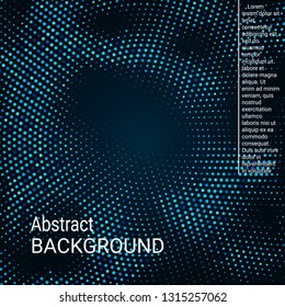 Vector neon halftone texture. Abstract halftone texture with dots. Blue minimal abstract background for website, cover, poster, booklet.