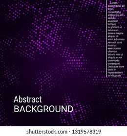 Vector neon halftone texture. Abstract halftone texture with dots. Violet minimal abstract background for website, cover, poster, booklet.