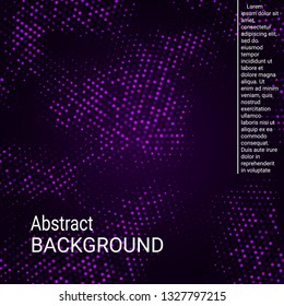 Vector neon halftone texture. Abstract halftone texture with dots. Violet minimal abstract background for website, cover, poster, booklet.