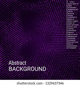 Vector neon halftone texture. Abstract halftone texture with dots. Violet minimal abstract background for website, cover, poster, booklet.