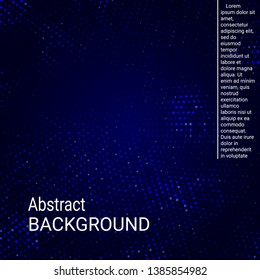 Vector neon halftone texture. Abstract halftone texture with dots. Blue minimal abstract background for website, cover, poster, booklet.