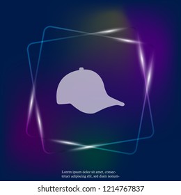 Vector neon light icon baseball cap. Layers grouped for easy editing illustration. For your design.