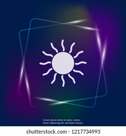 Vector neon light icon sun. Layers grouped for easy editing illustration. For your design.
