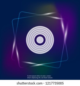 Vector neon light icon target. Layers grouped for easy editing illustration. For your design.
