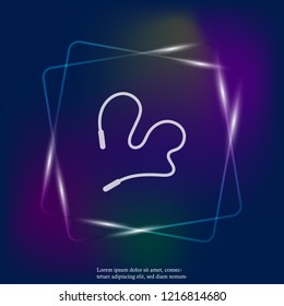 Vector neon light icons skipping rope. Layers grouped for easy editing illustration. For your design.