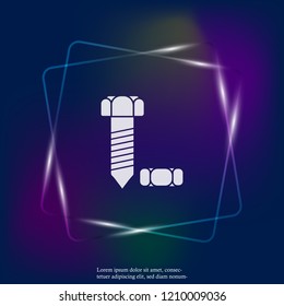 Vector neon light image bolt and nut. Layers grouped for easy editing illustration. For your design