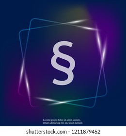 Vector neon light image of a paragraph.  Vector illustration paragraph. Layers grouped for easy editing illustration. For your design