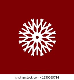 Vector neon light image of a snowflake. Snow icon. Snow in winter. Layers grouped for easy editing illustration. For your design.