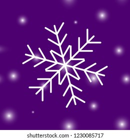 Vector neon light image of a snowflake. Snow icon. Snow in winter. Layers grouped for easy editing illustration. For your design.
