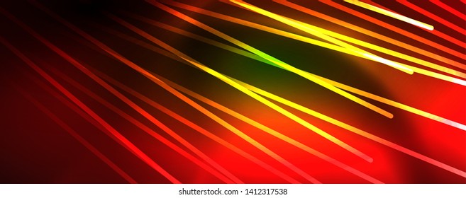Vector neon light lines concept, abstract background, future techno hi tech template