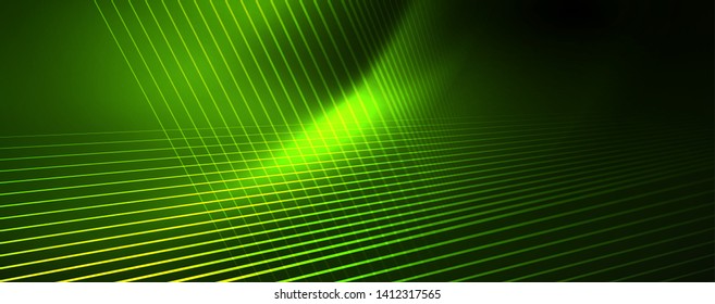 Concepto de líneas de luz de neón vectorial, fondo abstracto, plantilla de tecnología de alta tecnología de tecno futuro