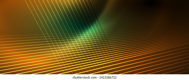 Vector neon light lines concept, abstract background, future techno hi tech template