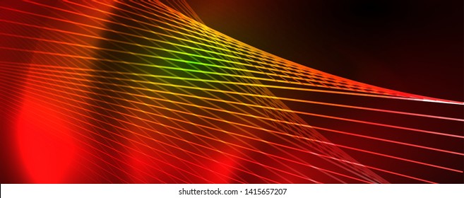 Vector neon light lines concept, abstract background, future techno hi tech template