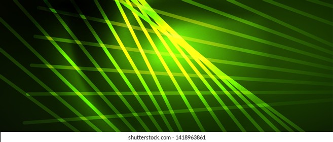 Concepto de líneas de luz de neón vectorial, fondo abstracto, plantilla de tecnología de alta tecnología de tecno futuro