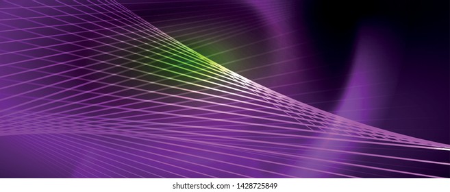 Vector neon light lines concept, abstract background, future techno hi tech template