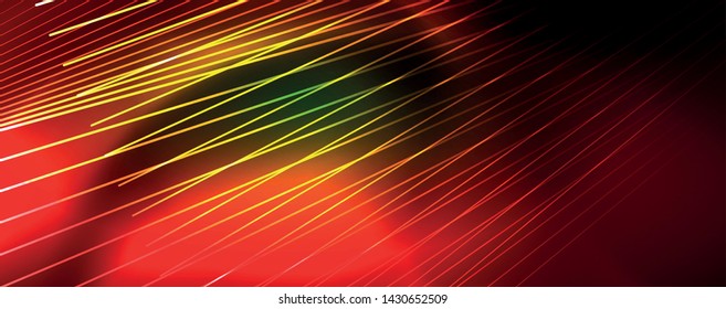 Vector neon light lines concept, abstract background, future techno hi tech template