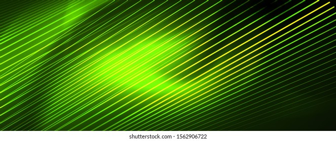 Concepto de líneas de luz de neón vectorial, fondo abstracto, plantilla de tecnología de alta tecnología de tecno futuro