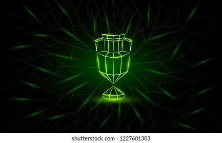 Vector neon Low Poly Euro Cup Banner.