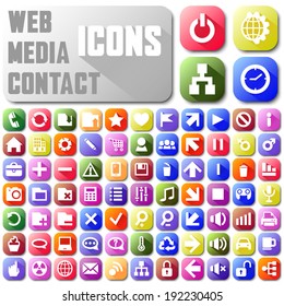 vector neon mail web media contact Web buttons 