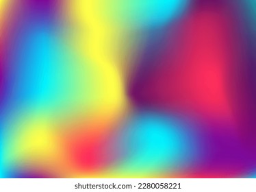 Vector neon multicolored gradient background. Modern screen wallpaper vector design for app, social media, cards, fons, work. Soft gradients - blue, pink, magenta, violet, red, orange, aquamarine.