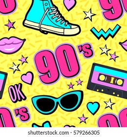 Vector neon pop background 80s, 90s