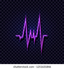 Vector Neon Puls Logo Design, Shining Symbol Isolated on Transparent Background.