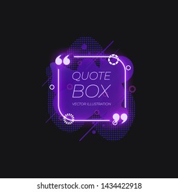 Vector Neon Quote Bod ans Geometric Abstract Bright Purple Liquid Shapes Background, Flyer Presentation Design Element Isolated on Background, Modern Decorative Art.