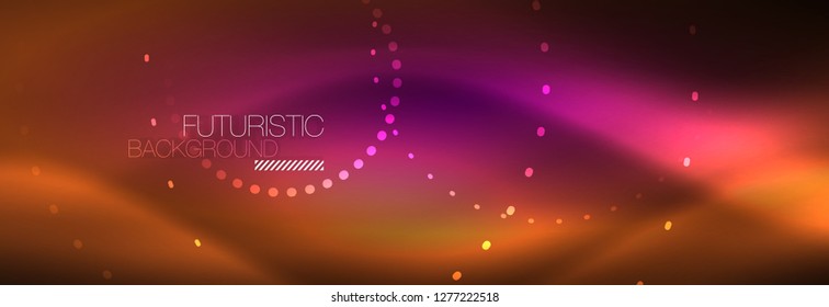 Vektorneon, roter, gepunkteter abstrakter Hintergrund, moderne Kreislinien auf rotem Hintergrund