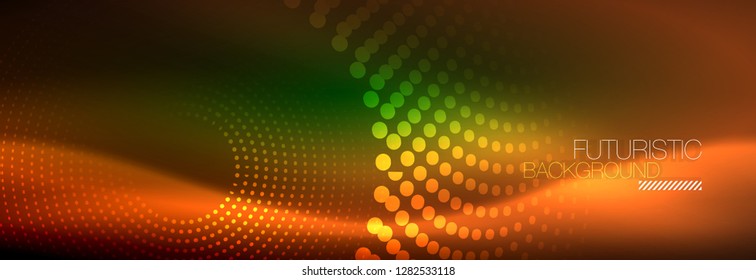 Fondo abstracto de neón rojo vectorial, líneas redondeadas modernas sobre fondo rojo