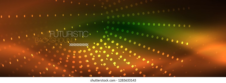 Vetor néon vermelho pontilhado abstrato fundo, linhas de círculo modernas no fundo vermelho