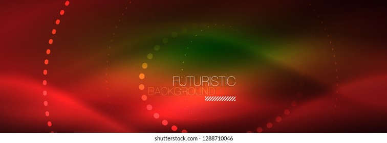 Fondo abstracto de neón rojo vectorial, líneas redondeadas modernas sobre fondo rojo