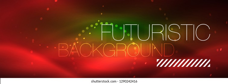 Vector neon red dotted abstract background, modern circle lines on red backdrop