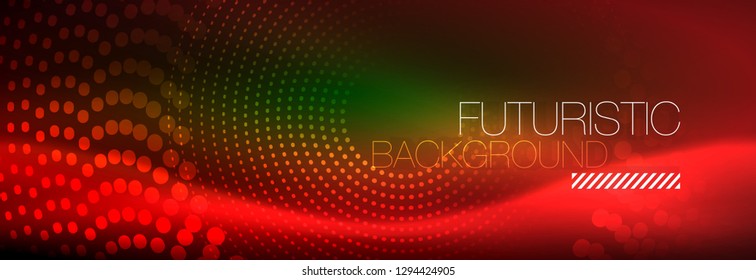 Fondo abstracto de neón rojo vectorial, líneas redondeadas modernas sobre fondo rojo