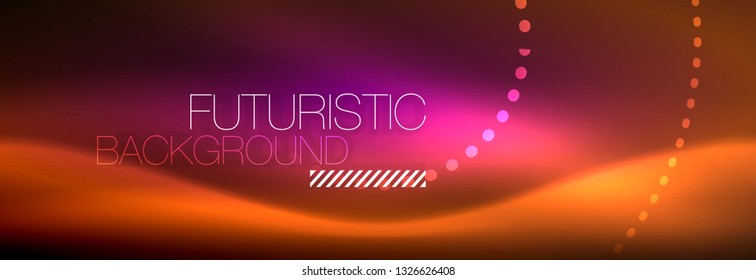 Fondo abstracto de neón rojo vectorial, líneas redondeadas modernas sobre fondo rojo