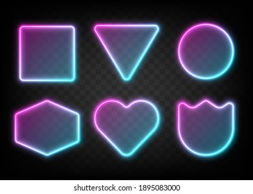 Vector Neon Shapes Frames Gradient Icons