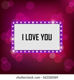 vector neon shining st. valentine's billboard in retro style
