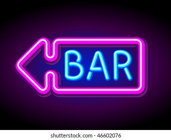 Vector Neon Sign Bar