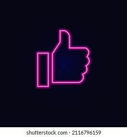 vector neon sign with thumbs up for decoration and design