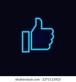 vector neon sign with thumbs up for decoration and design