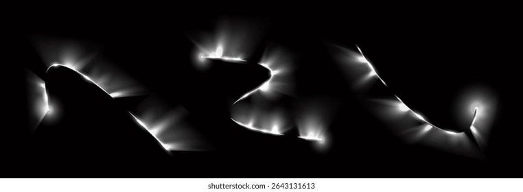 Vector neon square with electric glow and sparkling outline. Technology banner template with night universe design. Glass line frame and shiny star decoration on dark background.