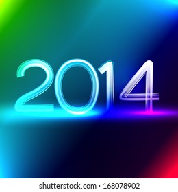 vector neon style happy new year design