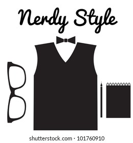 Vector nerdy style set